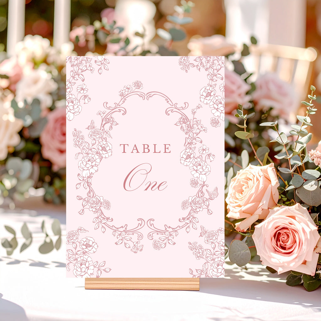 Vintage Rose Table Name / Number Cards – Emmy Designs