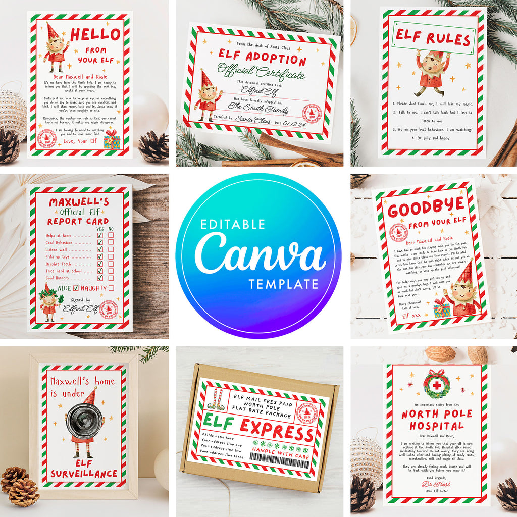 elf on the shelf printable bundle