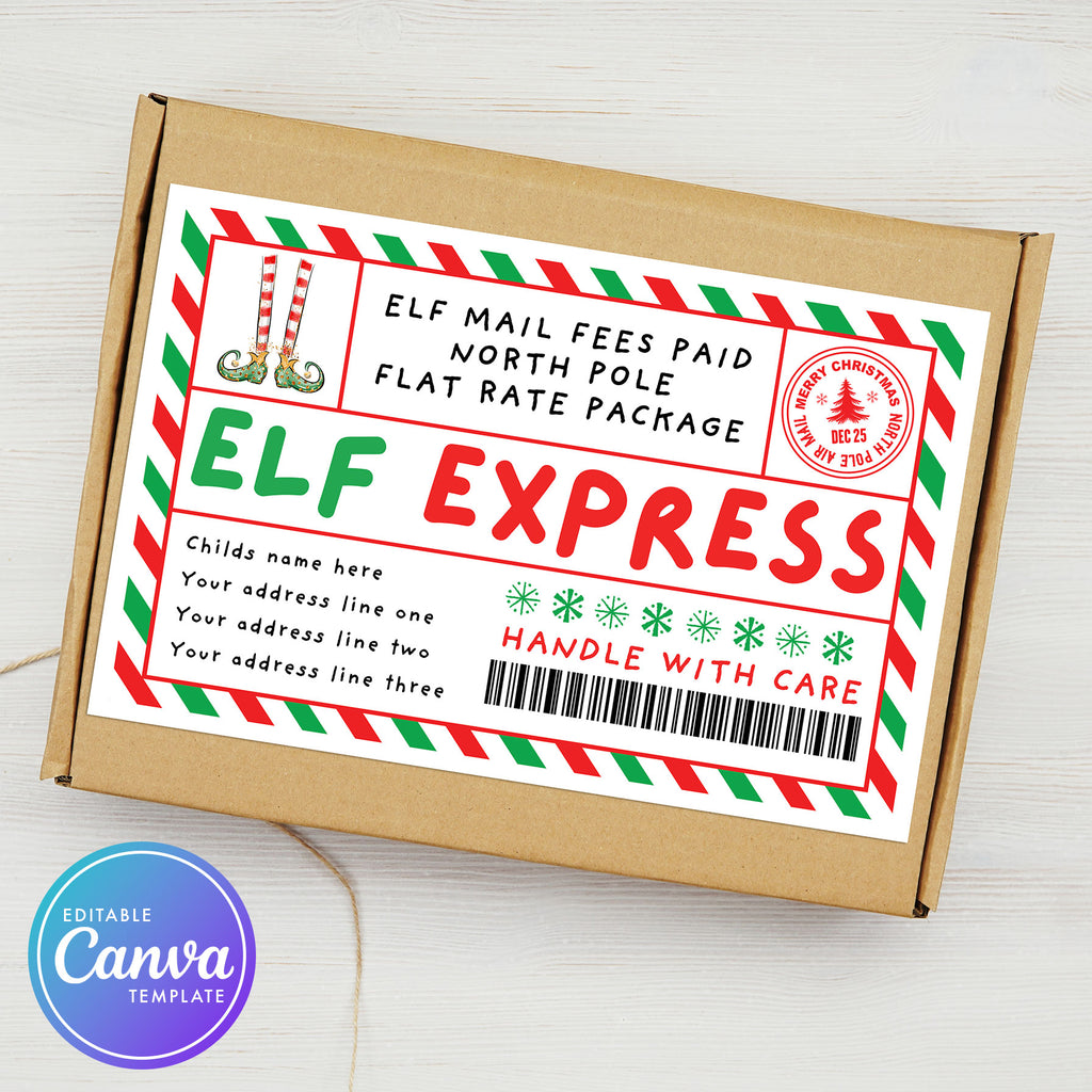 elf express printable label for elf on the shelf