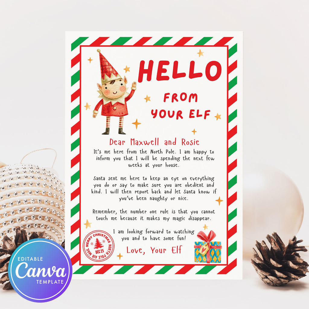 hello from your elf on the shelf letter