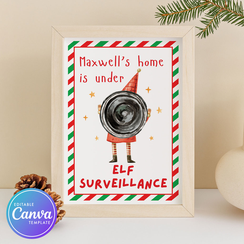 elf on the shelf spy camera print