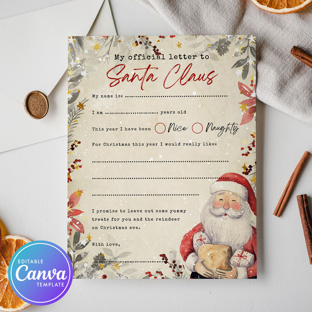 letter to santa claus with a vintage background 