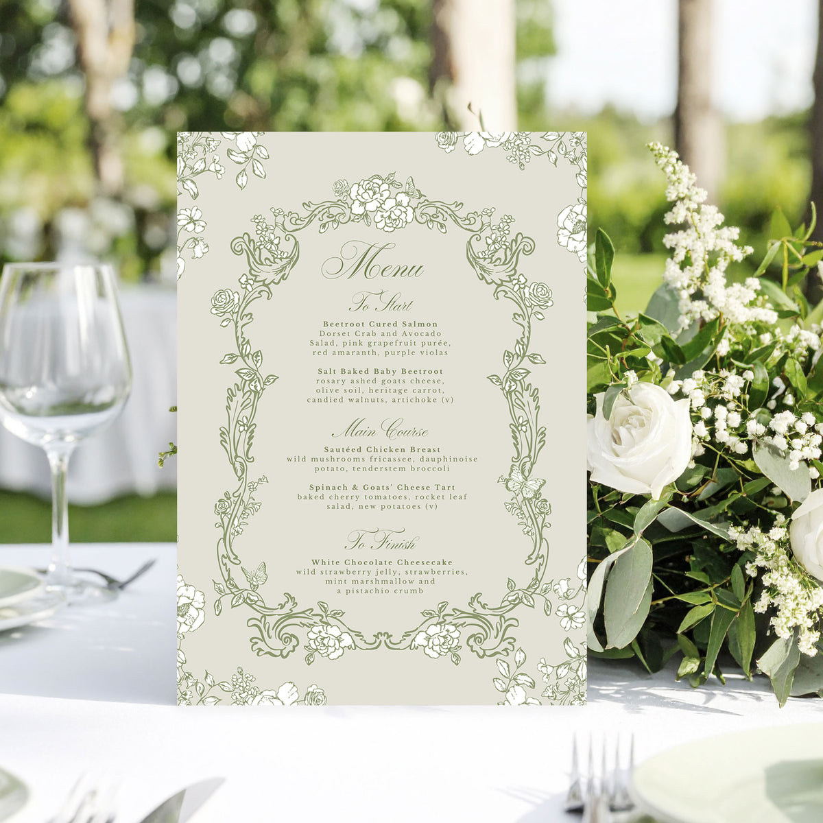 Timeless Sage Menu Cards – Emmy Designs