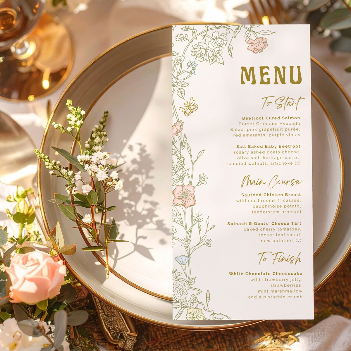 Vintage Book Menu Cards – Emmy Designs
