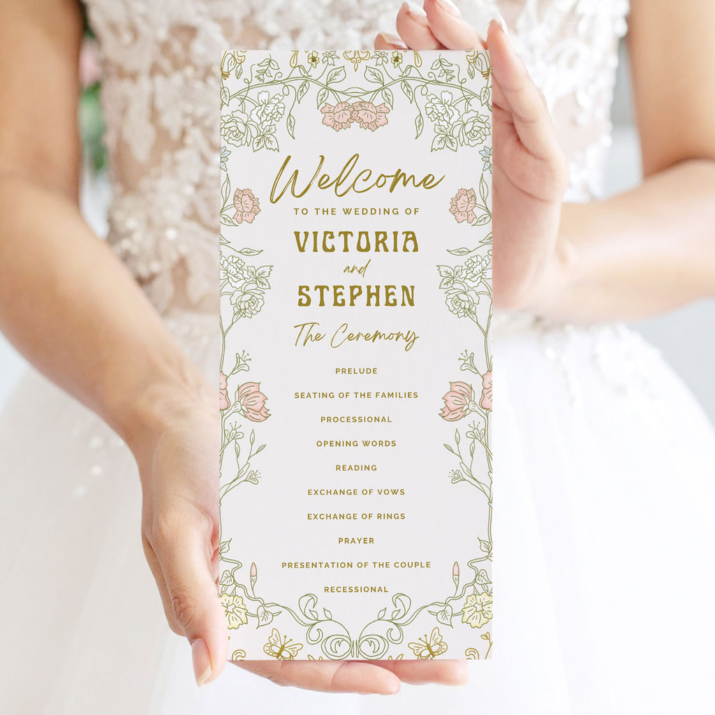 vintage style wedding gprogramme