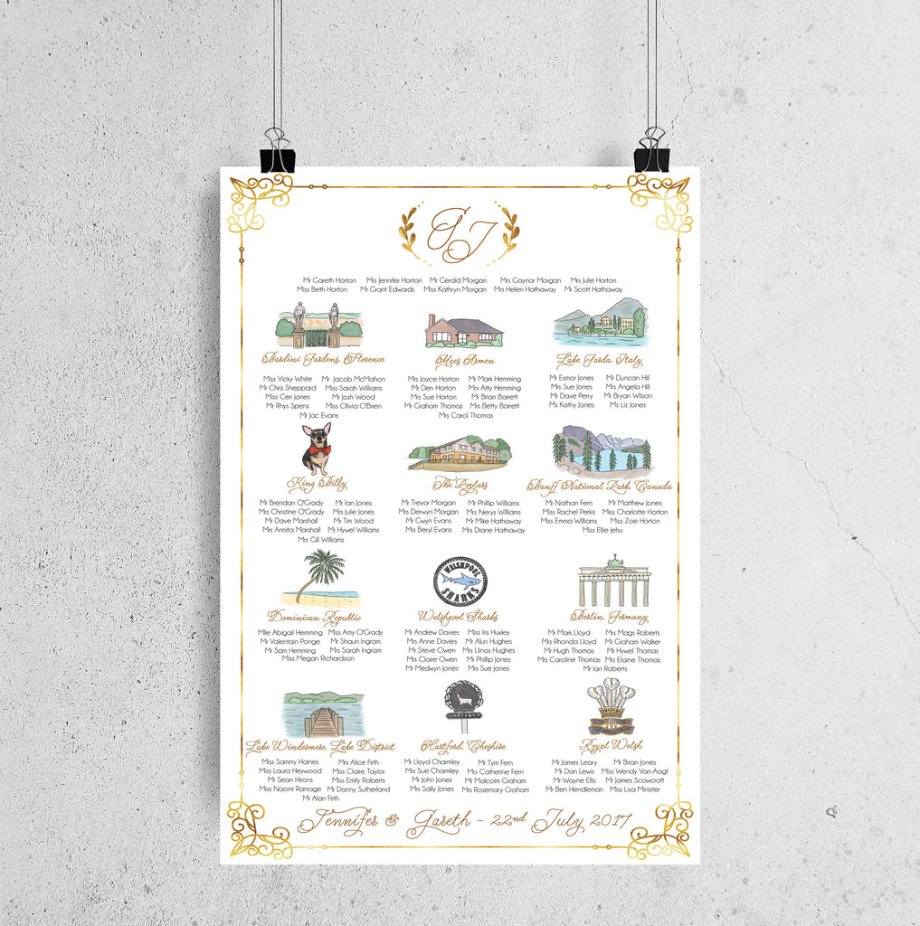Illustrated Table Plan – Emmy Designs