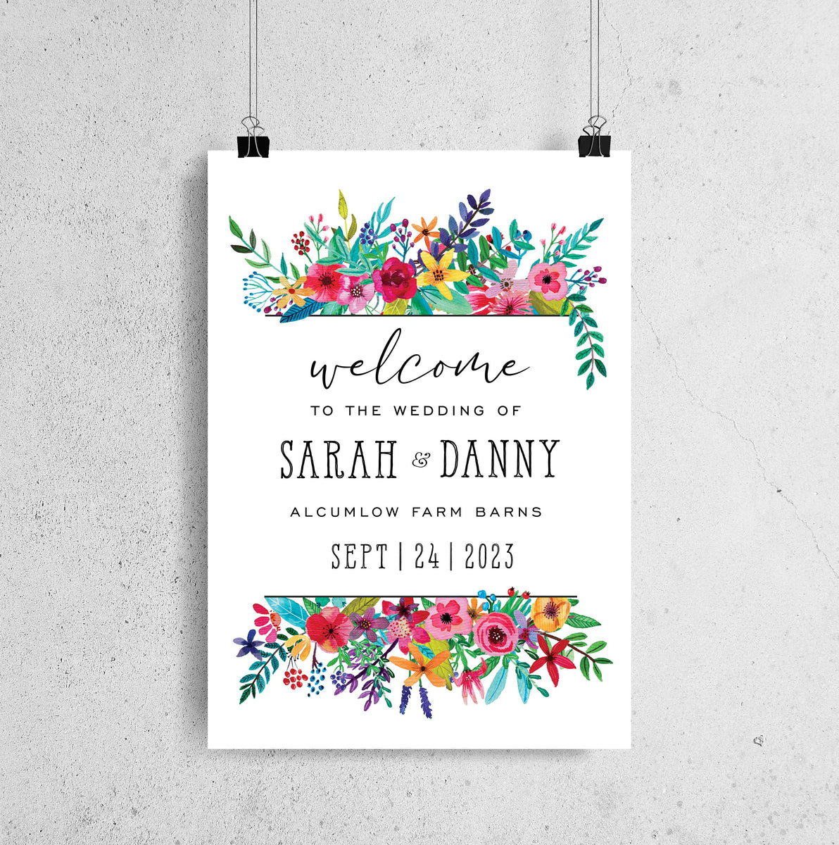 Blooming Colourful Welcome Sign – Emmy Designs