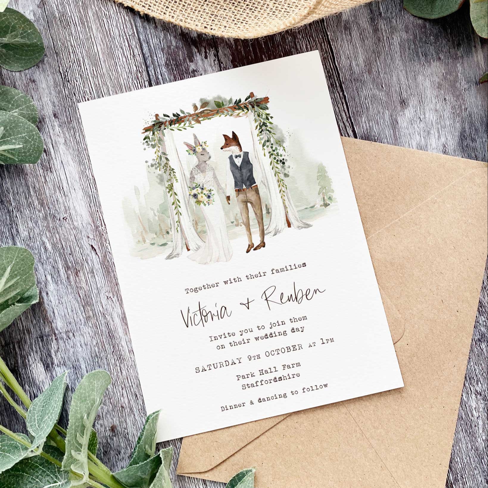 Woodland Creatures Wedding Invitations Crystal Ball' Tarot Card 3