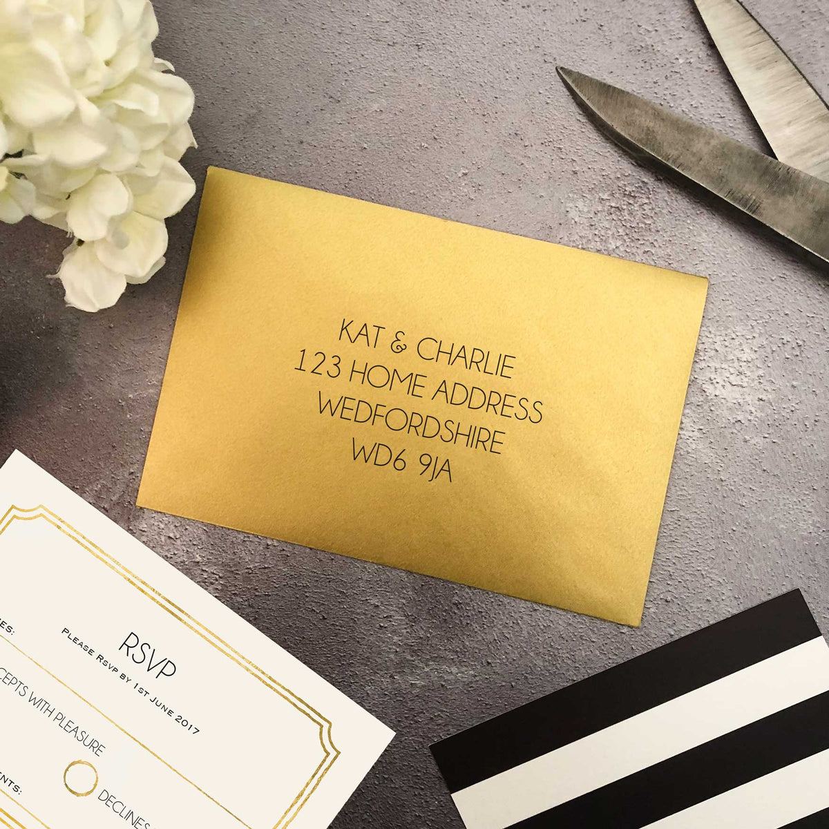 Gold Code Envelope Gold wedding envelopes | Honestweddingadvice.com