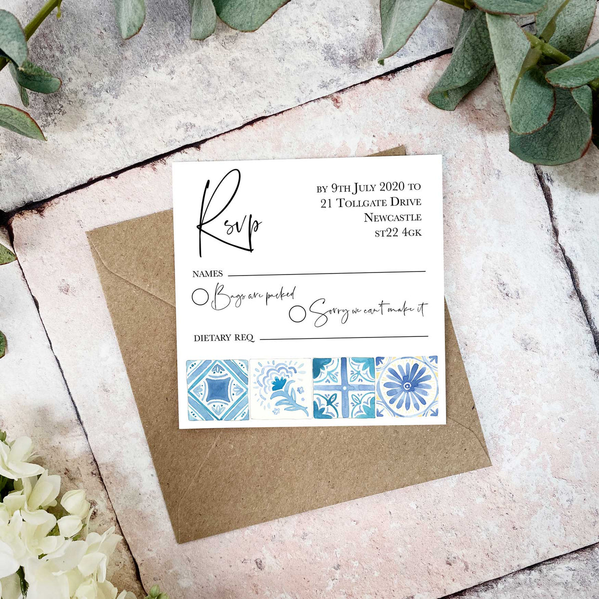 Mediterranean Tiles Envelope Liner – Emmy Designs