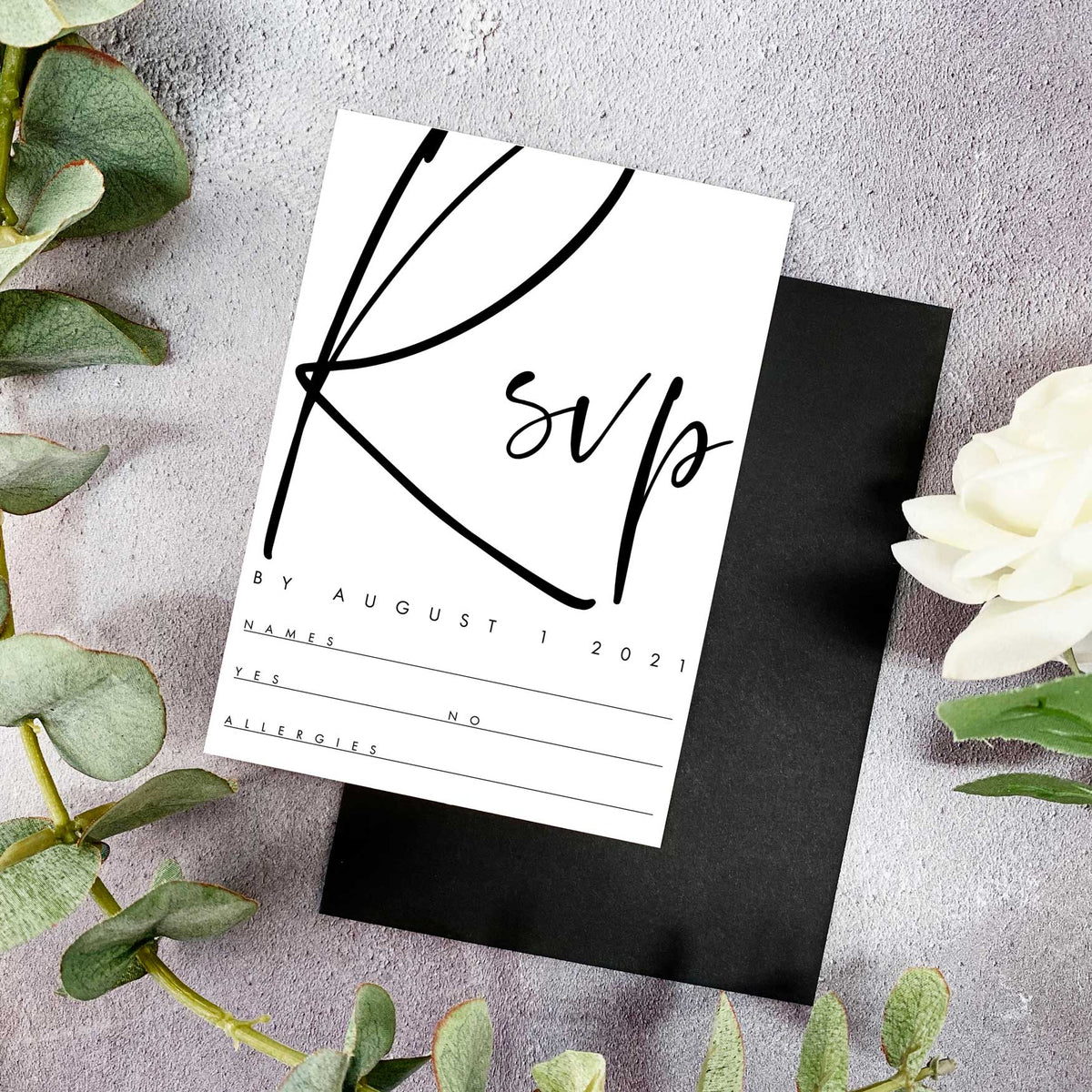 Minimal Script Wedding Invitation – Emmy Designs