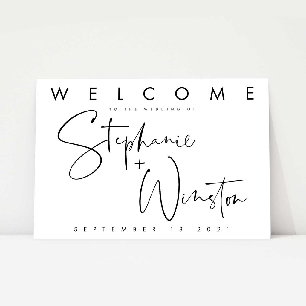 Welcome Modern Script Minimal Script Welcome Sign – Emmy Designs