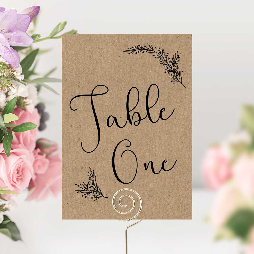 Rustic Charm Table Name / Number Cards – Emmy Designs