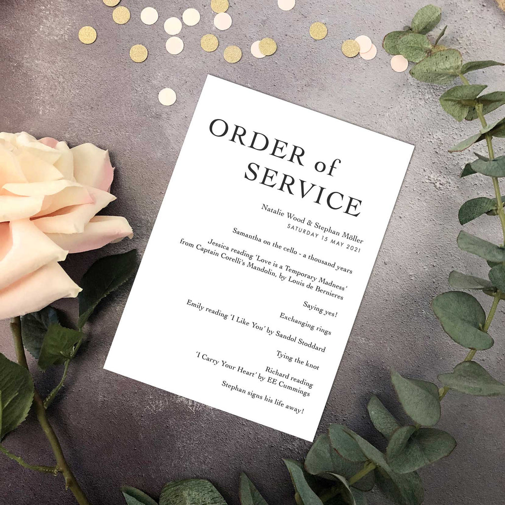 Simple Typography Order of Service Emmy Designs Simple Typography Order of Service Emmy Designs